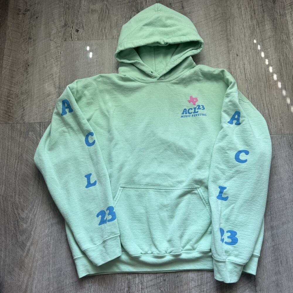 Austin City Limits Festival 2023 Hoodie Sweatshirt Mens XL Mint Green ACL